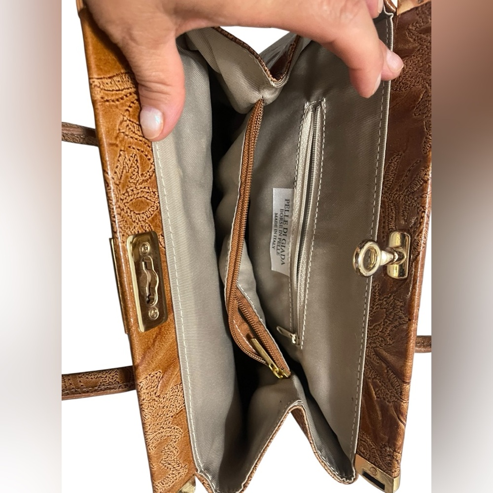 πPELLE DI GIADA BORSE ON PELLE. MADE IN ITALY, Elegant Brown Leather Handbag - Picture 16 of 16